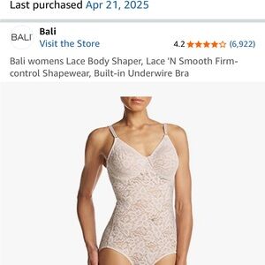White Lace Body Briefer 38C. Bali